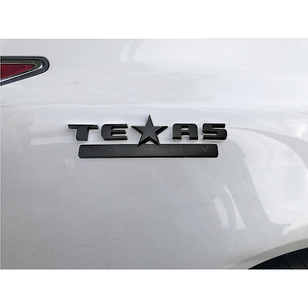 2 stk. Helt sort 3D Texas Edition-emblem, der er kompatibel med Chevy S