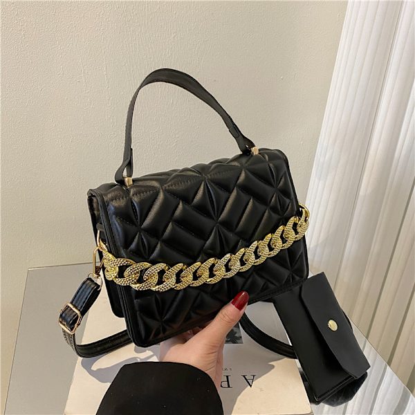 Lyxig handväska PU-läder Dam Messenger Axelväska Crossbody-väska, 1 st