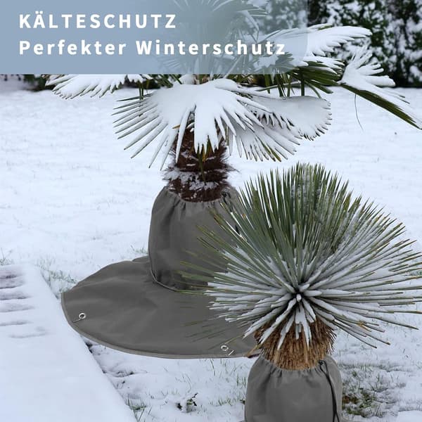 Vinterbeskyttelse for palme-røtter, beskyttelse mot kalde temperaturer for planter opptil 35 cm i diameter, Ø 100 cm (grå)