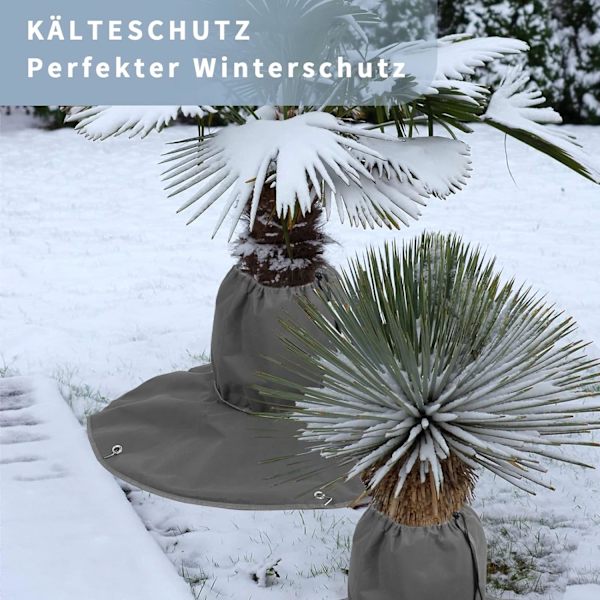 Vinterbeskyttelse til Palmerødder, Beskyttelse mod Palmerødder, Beskyttelse mod Kulde til Planter op til 35 cm i Diameter, Ø 100 cm (Grå)