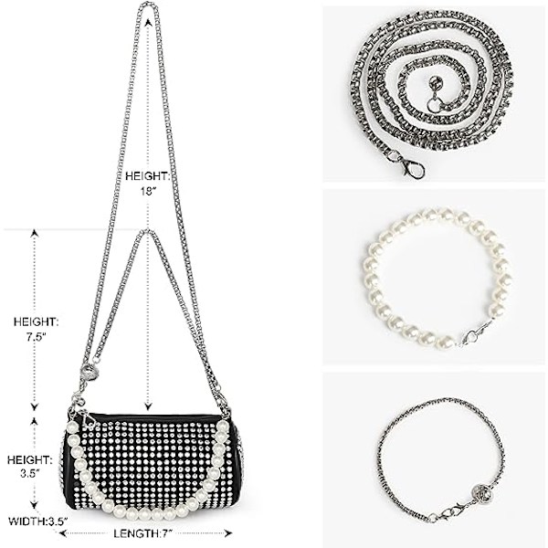 West Crystal Rhinestone Crossbody Bags för kvinnor Bling Purse Mini Top Handle Handbag Chain Mesh Clutch för fest