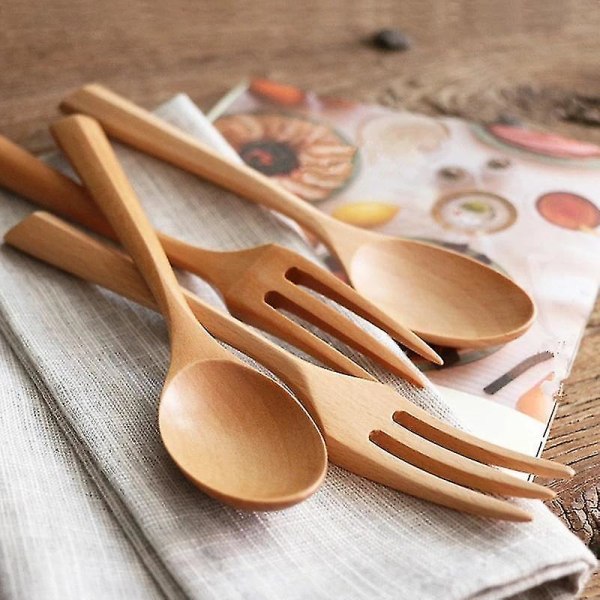 Bestickset Bok Spegel Bestick - 3-delad Elegant Retro Trä