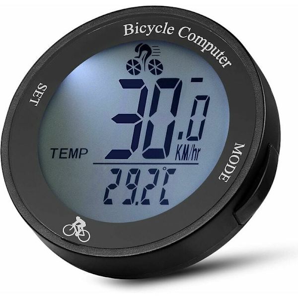 Vandtæt trådløs cykelcomputer kilometertæller speedometer med LCD B