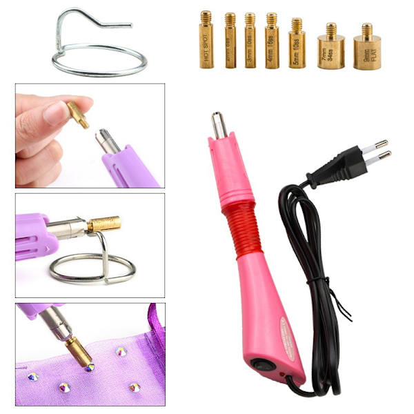 Hot Fix Wand Bärbar Applikator Rhinestone Applikator Wand, Hotfix Rhinestone Setter, för Hantverk för DIY(röd)