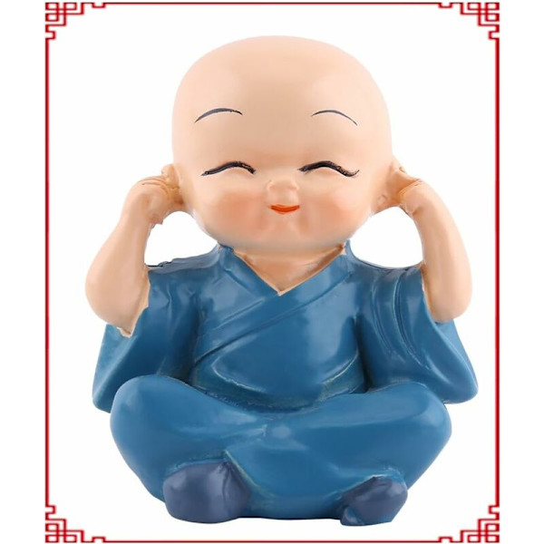 4 stk Buddha-statue - Mini Monk Buddha Resin Figurine for Home Gar