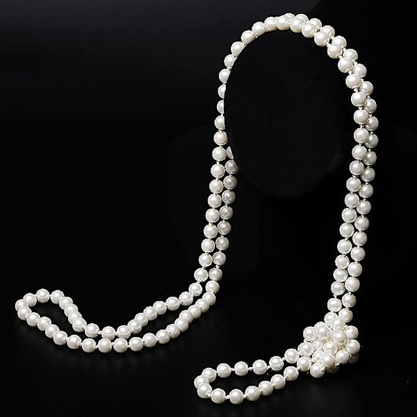 Pitkä helminauha Faux Pearls -kaulakorun setti Helmillinen pitkä helminauha 1920-luvun G