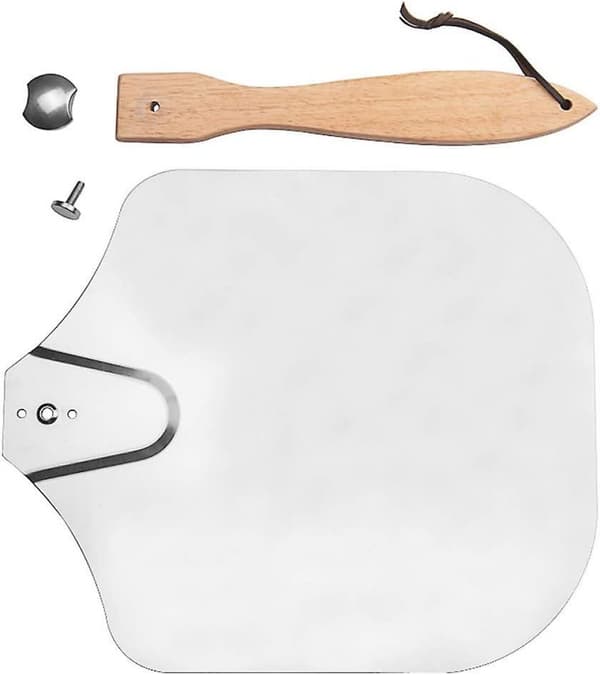 Pizzaspade, pizzaspatel med sammenleggbart trehåndtak, løftespade for pizza