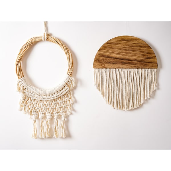 Tretre sirkelformet Macrame veggteppe, Boho-dekor for L