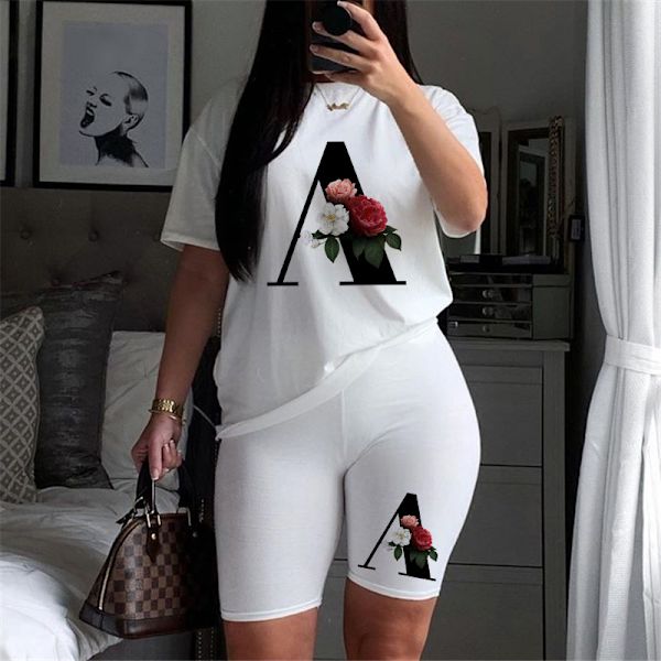 Kvinde Mode Sexet Sommer To-delt Løs Casual T-shirt Shorts