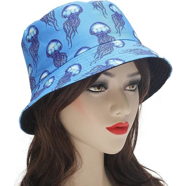 Unisex Cute Unique Print Travel Bucket Hat Summer Fisherman Cap b
