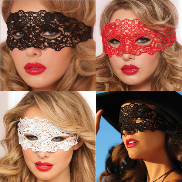 3 st Sexig Lady Girl Lace Eye Mask för Halloween Maskerad Party