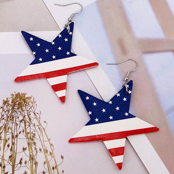 9PACK-Amerikanske flag øreringe til kvinder læder øreringe til kvinder