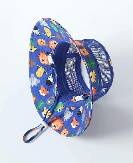 Hem Prefer UPF50+ Bred Brätte Mesh Barn Solhatt Småbarn Baby Solskydd Mössor, blå L