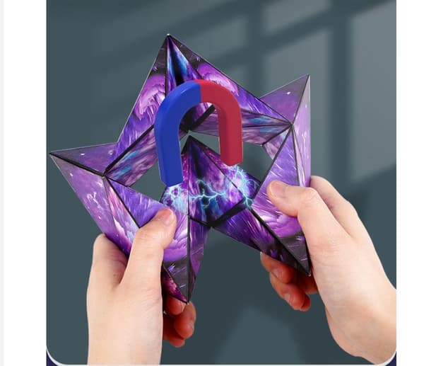 3D Magnetisk Puslespil til Voksne Magisk Terning Magnetisk Terning Lilla 6CM