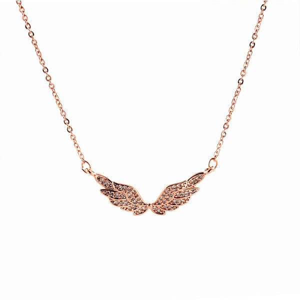 Kvinnors Delicate Angel Wings Halsband Guardian Angel Fashionhänge Halsband, M
