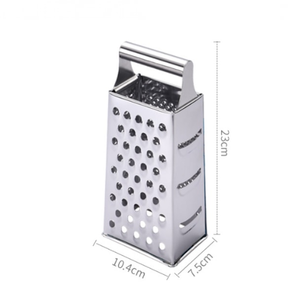 Rektangulær Ultra Robust 4-sidet Rivejern i Rustfrit Stål, Rustfrit Stål, 10,4 * 23 cm, Sølv
