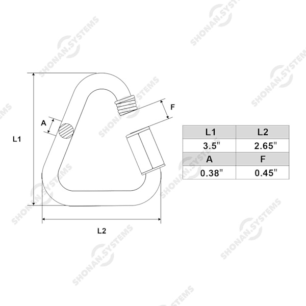 Triangle Hurtigkobling, 3,5 tommer Stor Rustfrit Stål Triangle Q