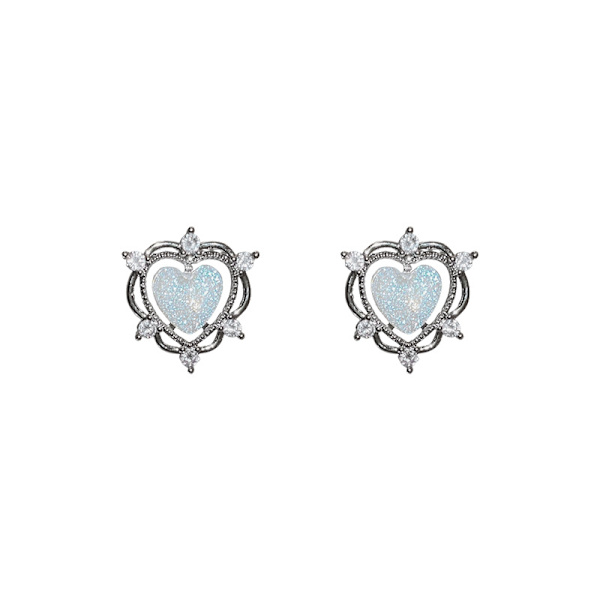 Kærlighedshjerte Øreringe Valentinsdag Øreringe Hjerte Blå