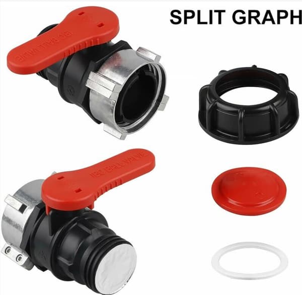 IBC Tank Adapter og Ventil - DN50 (75mm) RTGPT Kran.