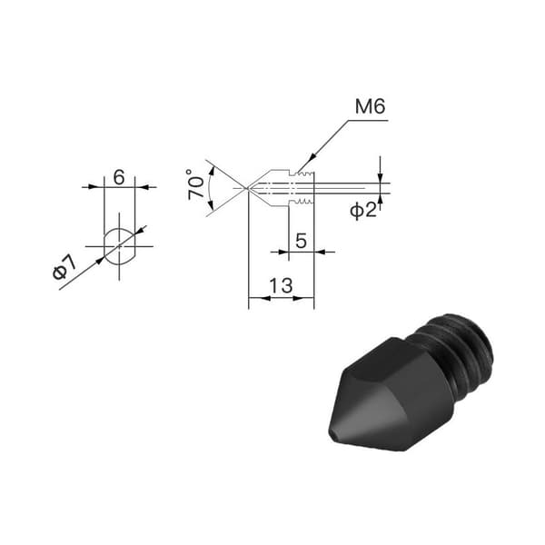 8-pack MK8 härdat stålmunstycke volframstålsmunstycke 3D-skrivartillbehör