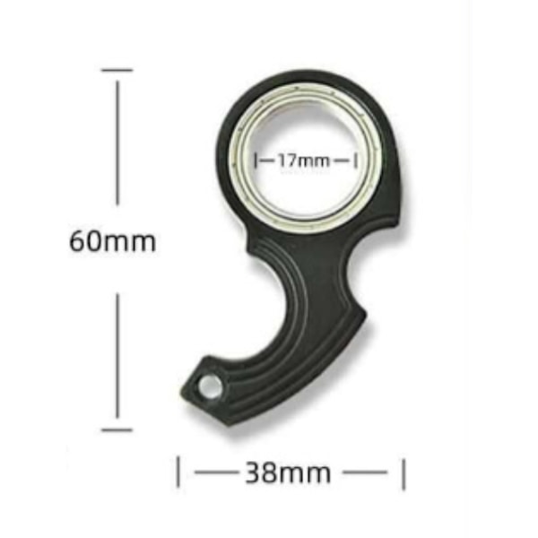 2 stk. Fidget Spinner Nøglering Spinner Legetøj Uendelig Sjov Fokus Stresslindring (Sort, Rød)
