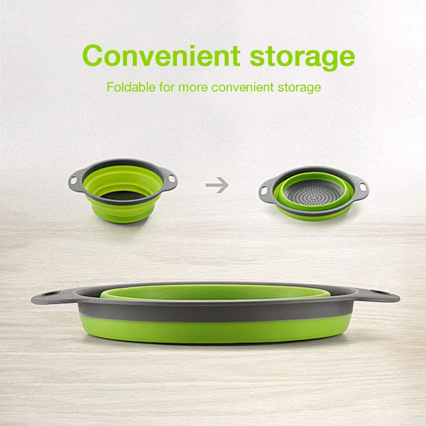 Korg Collapsible Colander Set med 2 runda silikonköksilar