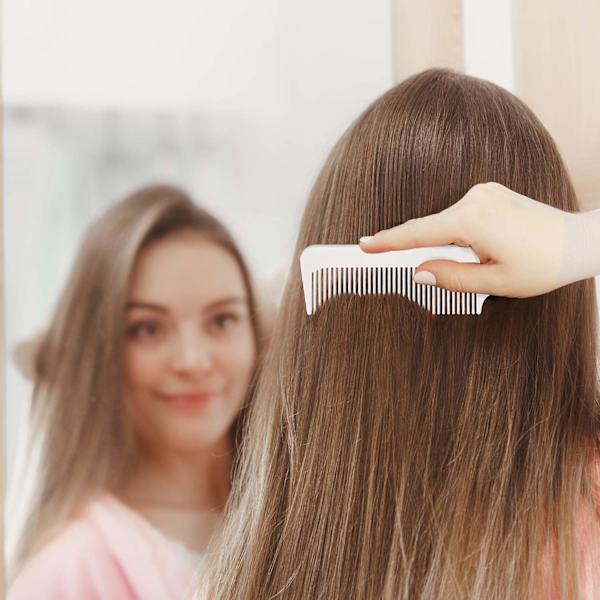 6 stk. klippkammer, flate toppkammer barber for klipp-kutt og flattopper (svart, hvit)
