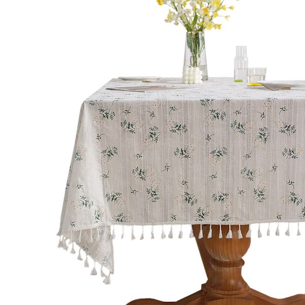 1 stk søt blomstermønstret rektangulær duk støvtett polyester