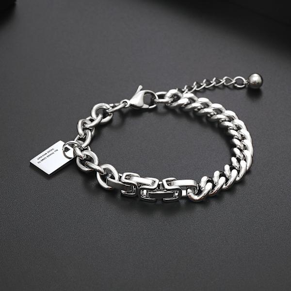 Cool rustfrit chunky tykt stort ledkæde armbånd 19CM+3cm
