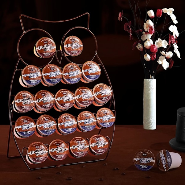 Kaffe Kapselholder, Robust Metall Kapselholder, Dispenser Display Stativ for Dolce Gusto, Retro Stil Dolce Gusto Oppbevaringsstativ for 20 Kapsler - O