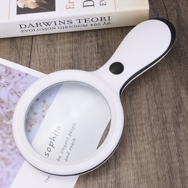 Lighted Reading Magnifier, Håndholdt Forstørrelsesglas, Illumin