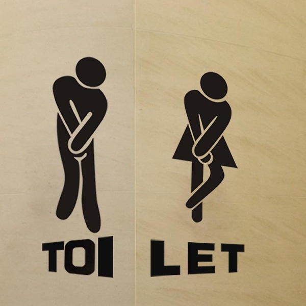 Diy Fjernelselig Mand Kvinde Badeværelse Toilet Badeværelse Wc Skilt 2stk