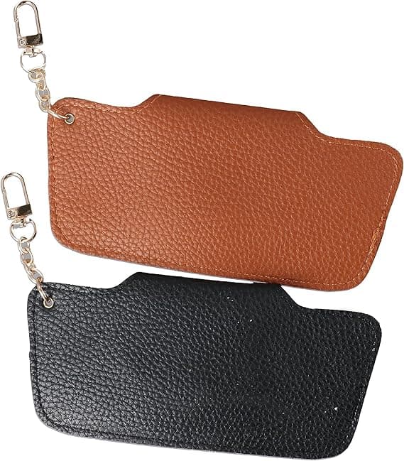 2-pack mjukt läder solglasögonfodral, bärbar glasögonväska, läderglasögonfodral