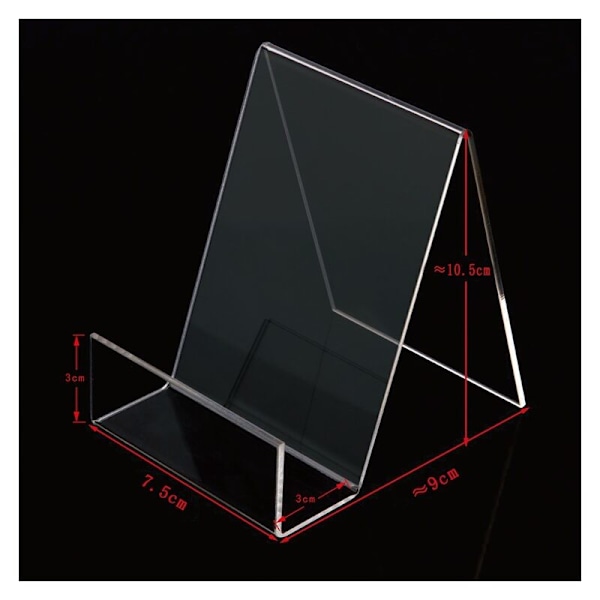 Skrivebordsopbevaring, Transparent Display Stand, 4 stk., Ornament Display Stand, Fotoholder, Tablet Holder, Business Holder til Skrivebords Display Easel-RAPA