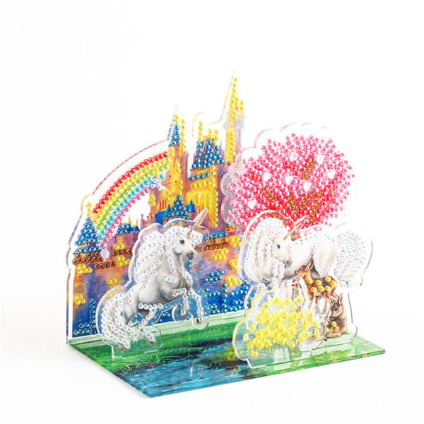 Enhjørning Diamantmalerisett Voksne Barn 3D Diamantkunst DIY Håndverk