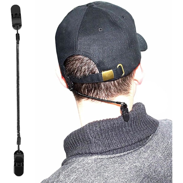 Hatteholder, Plast Hatteklips Reb til Fisketøj 3 stk Sort Hatteholder med 2 Clips