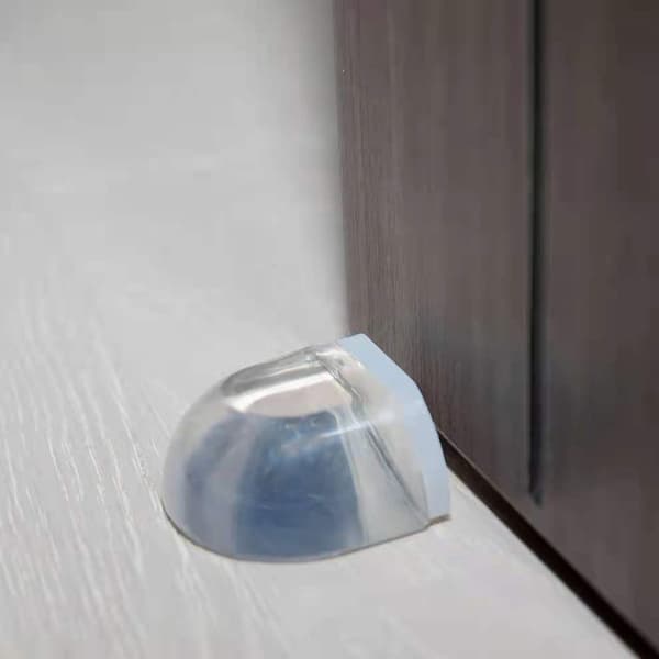 Dörrstopp, Set med 4 Transparenta Dörrstopp och Stopp Adhesive