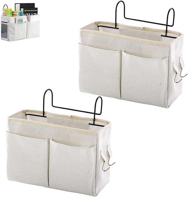 Sengebord hængende opbevaringskurv multifunktionel organizer caddy til