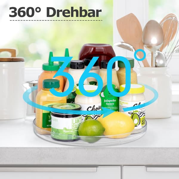 360° kääntyvä mausteteline, ei porausta, läpinäkyvä