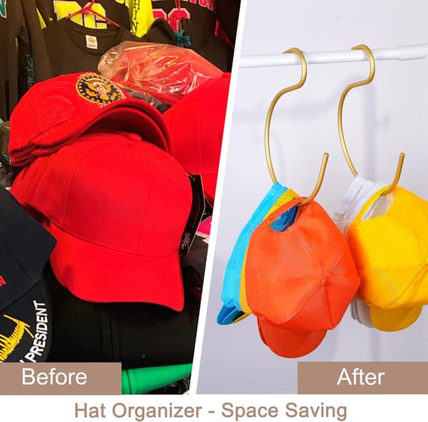 2 stk Premium Cap-Rack, Hat-Hangers-for-Closet-Space-Saving, Sturdy-&-Durab
