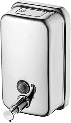 Sæbedispenser, Manuel vægmonteret sæbedispenser i rustfrit stål, Kommerciel sæbedispenser til badeværelse, køkken, marked, hotel, restaurant (500 ml)