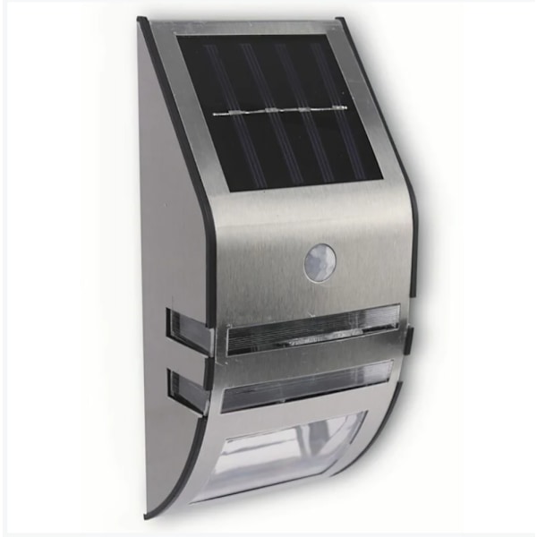 Solcelled LED vegglampe, rustfritt stål