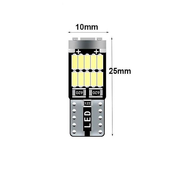 10 kpl 5W LED-polttimo T10 Valkoinen 12V T10 LED-polttimot 6000K Super Bright