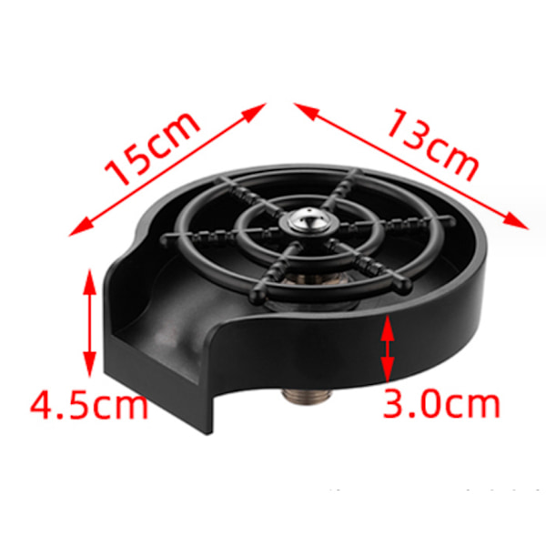 Automatisk rengöringsmaskin för diskbänksglas, rengöringsmaskin för diskbänksglas i köket, tillbehör till diskbänken, svart, 15*13*4,5 cm