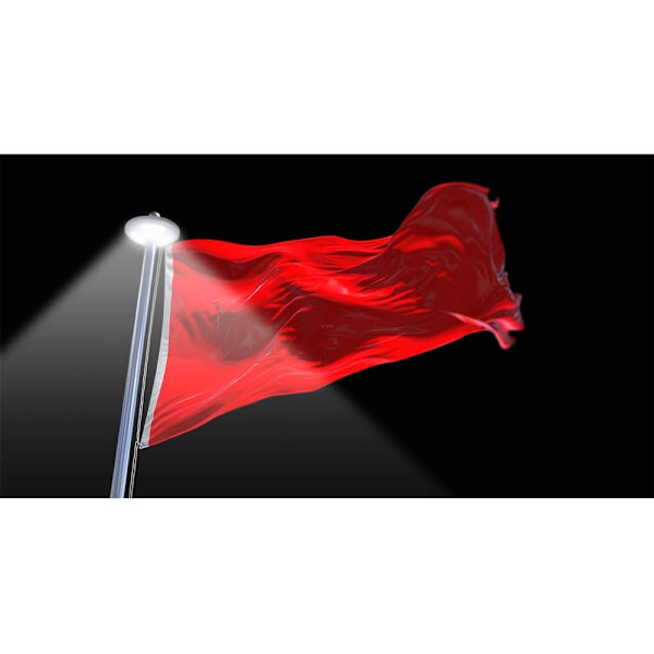 42 LED solcellemast - For de fleste flagg - For nattbelysning