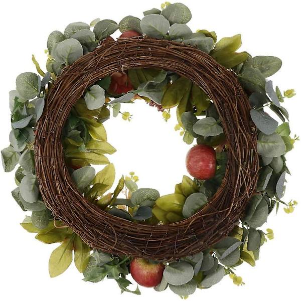 Handgjord dörrkrans, väggkrans, blomsterkrans, rottingkrans