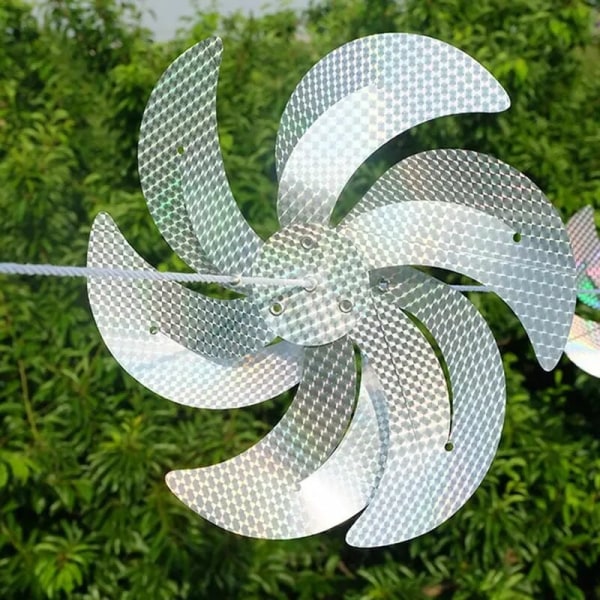 Insekt- og dyreavstøtende vindmølle Anti-fuglelaseravvisende sølvpinnehjul