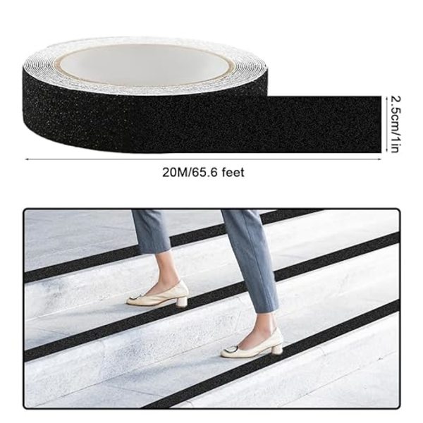 Klæbende skridsikker tape til trapper, 2,5 cm × 20 m trappe skridsikker tape, udendørs