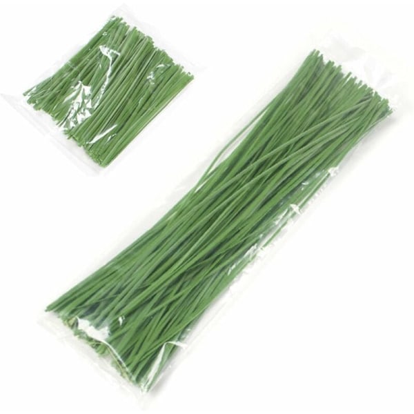 200 st plantbindningar, justerbara gröna trädgårdsbindningar, trädgårdsväxtbindningsbälte, för växtfixering, bindningstråd (30 cm, 10 cm)