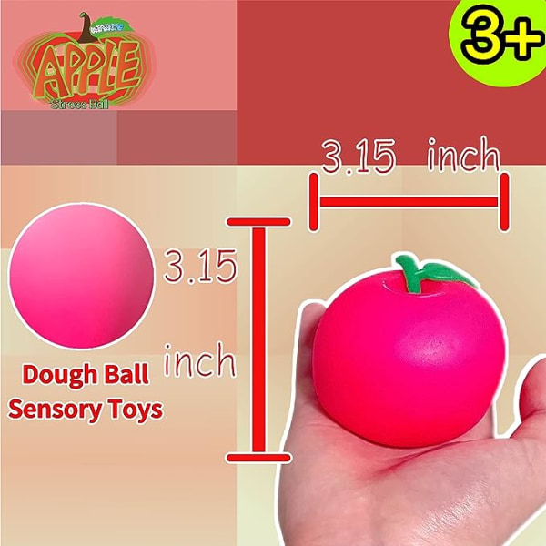 Æblestressbolde til børn og voksne (pakke med 1) Sjov farve Chan